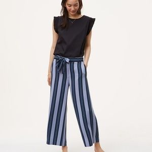 Loft Stripe Palazzo Paperbag pants